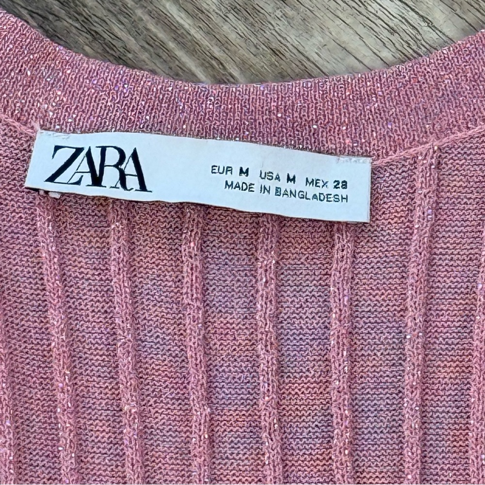 Zara Blush Ribbed Tank Top - Picture 3 of 4